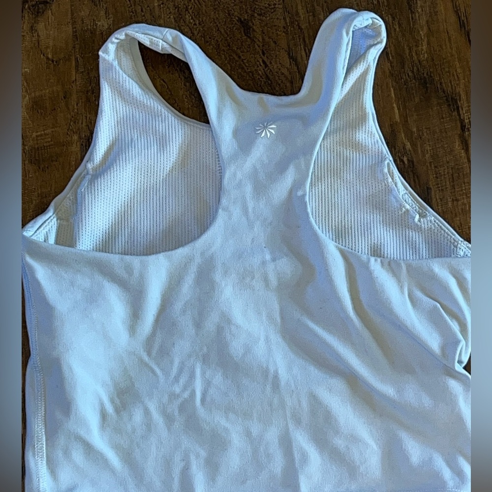 Athleta girl white cropped tank top size LG 12/13